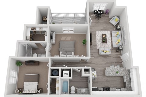 2 bedroom 2 Bath Mayfaire renovated floor plan at The Reserve at Mayfaire, Wilmington NC